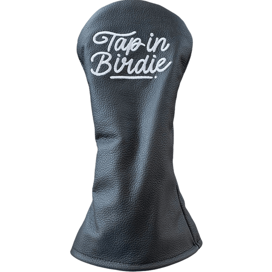 Tap in Birdie - Black Driver Headcover in leather